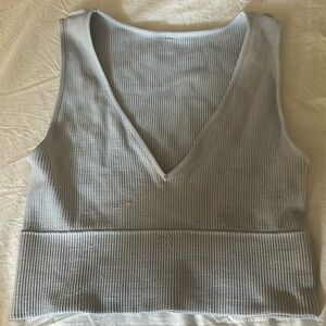 cropped lavender rib tee